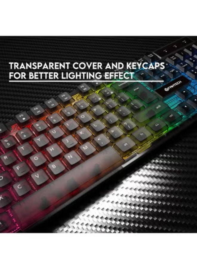 فانتيك لوحة مفاتيح ألعاب Shikari K515 شفافة بإضاءة RGB - Image 4